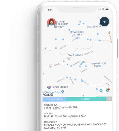 Mobile showing map